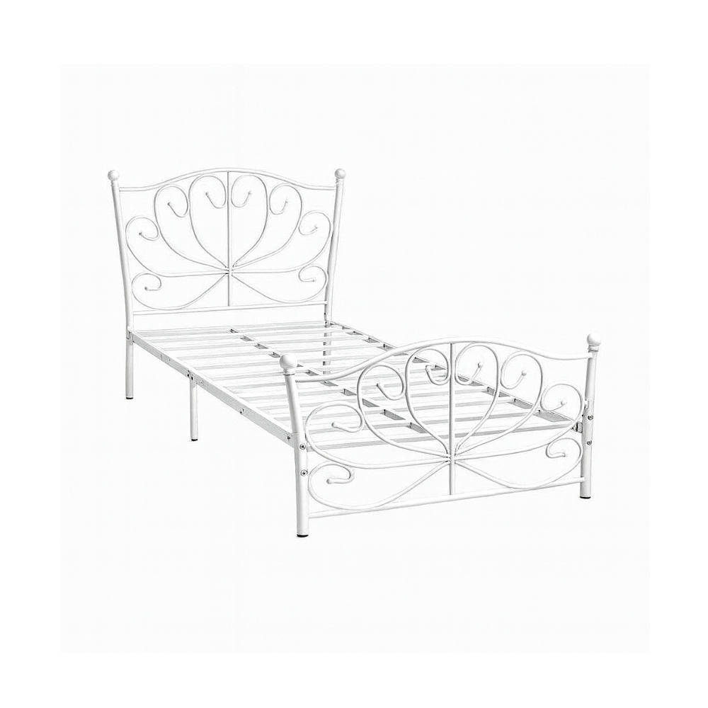 Cama de metal de color blanco modelo MAF51 - Miniatura 2