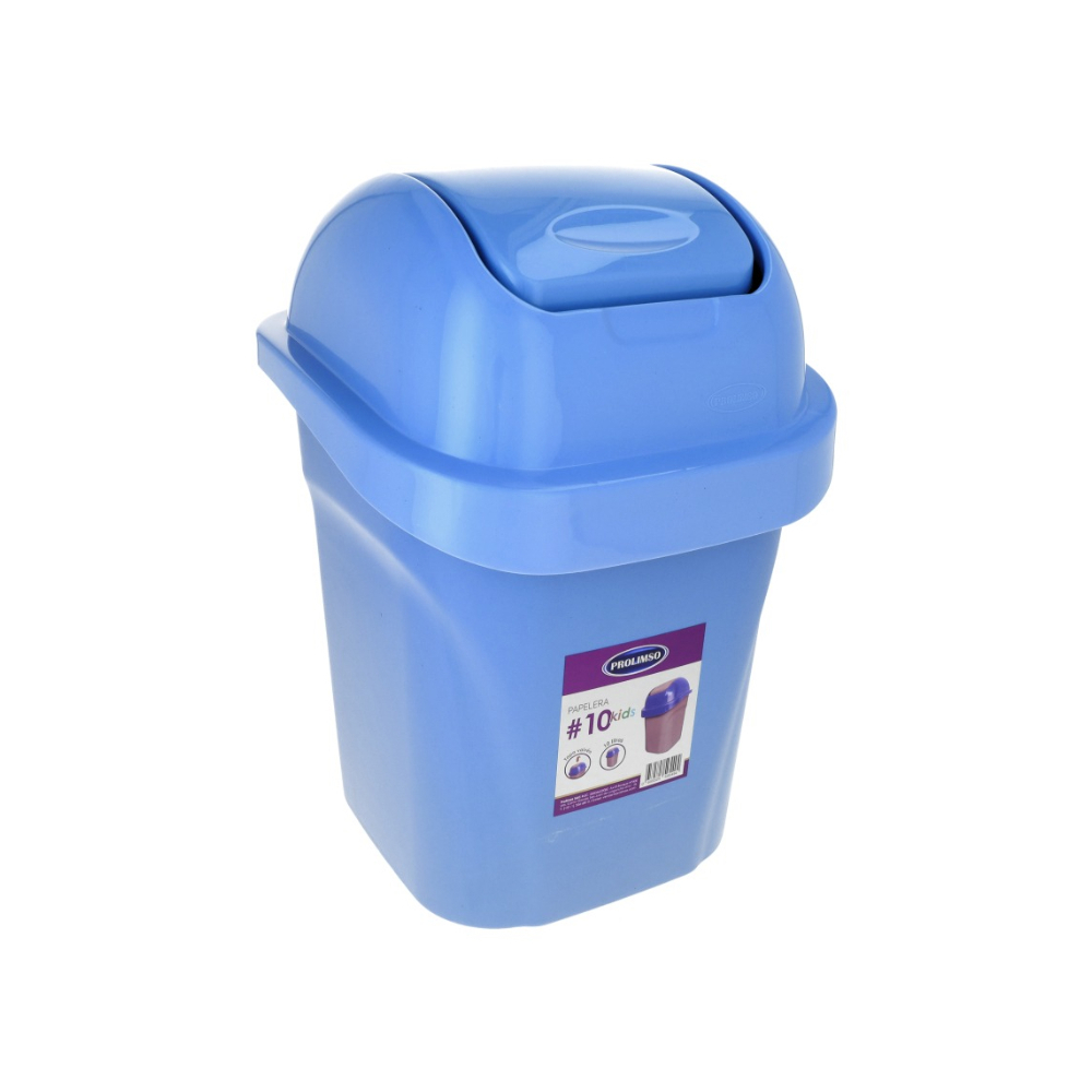 Papelera compacta de 10 litros con tapa vaivén Prolimso - Miniatura 2