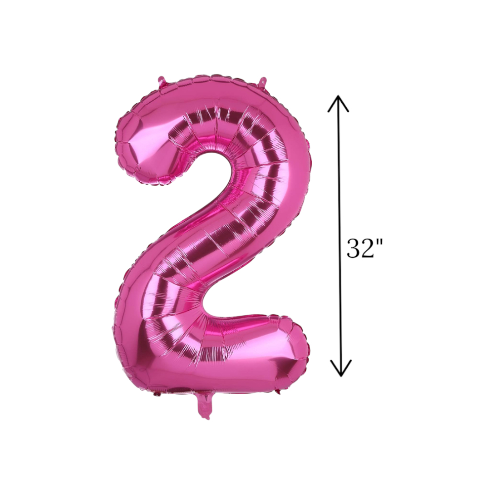 Globo rosado Número 2 Balloon (32 pulgadas) - Miniatura 4