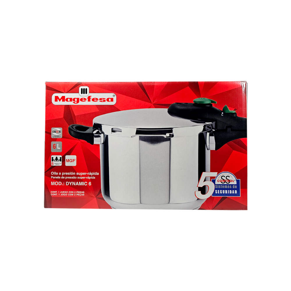Olla a presión súper rápida de 6 L Dynamic Magefesa - Miniatura 2