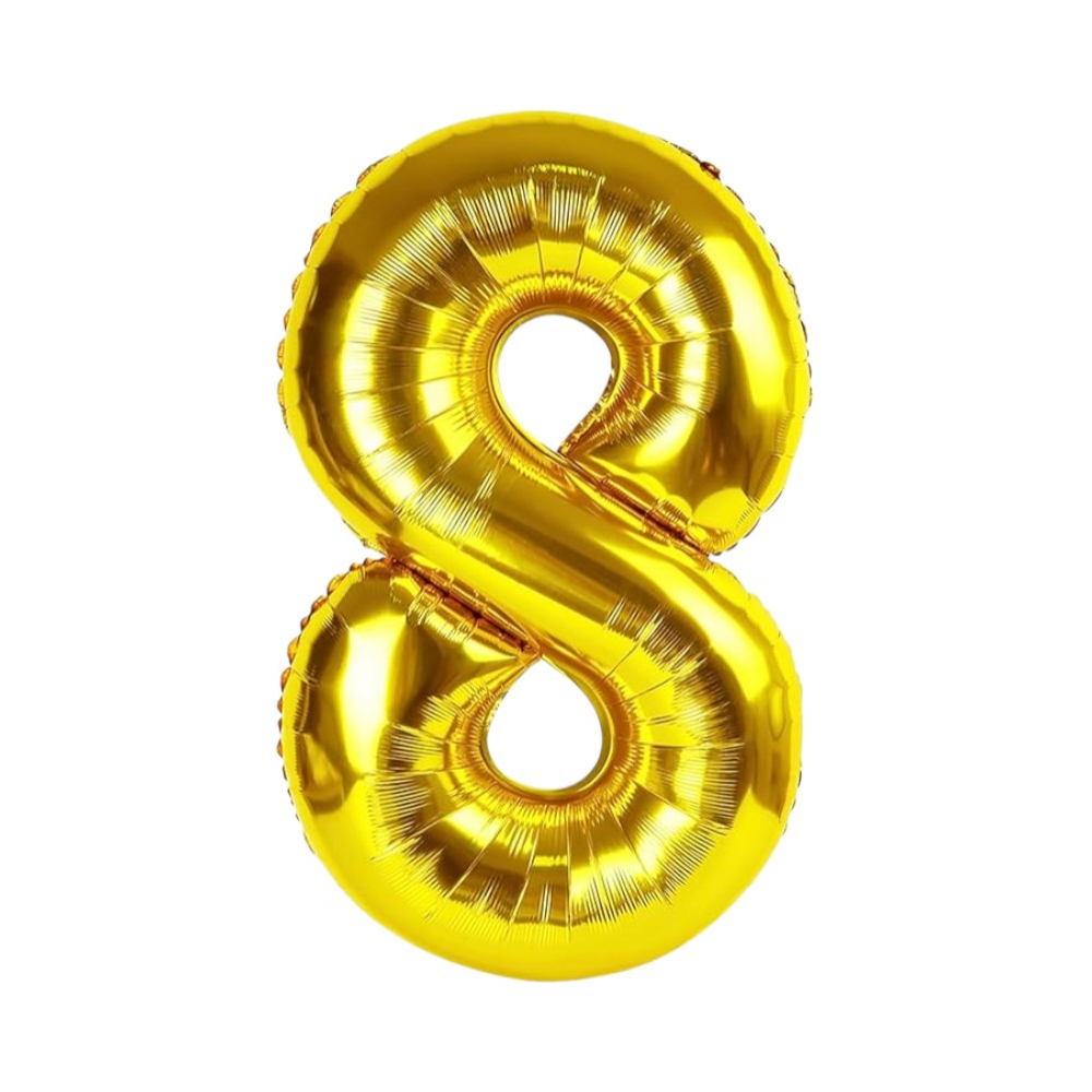 Globo dorado Número 8 Balloon (32 pulgadas) - Miniatura 2