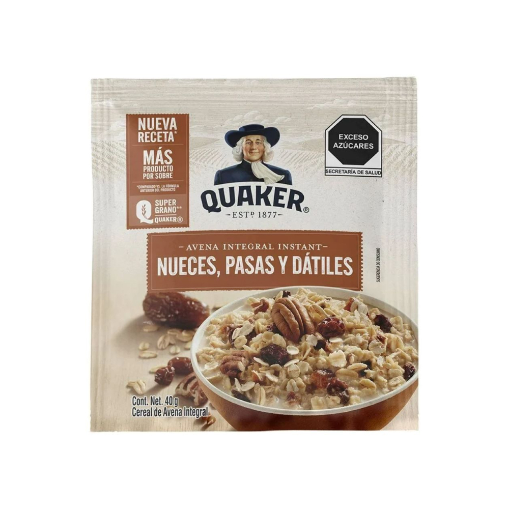 Cereal de avena instantánea con nueces pasas y dátiles Quaker (40 g / 1.41 oz) - Miniatura 2