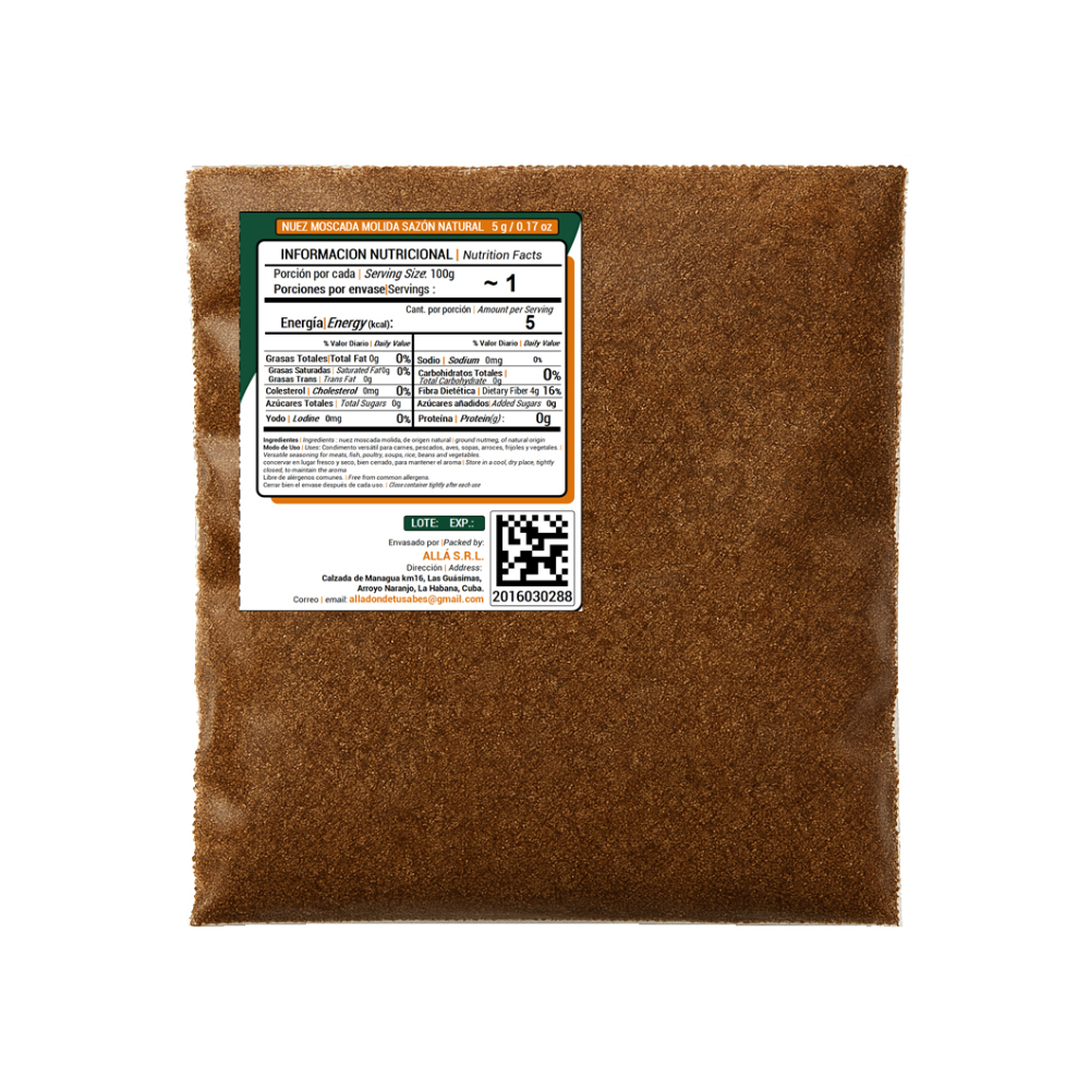 Nuez moscada molida sazón natural ALLÁ (5 g) - Miniatura 3