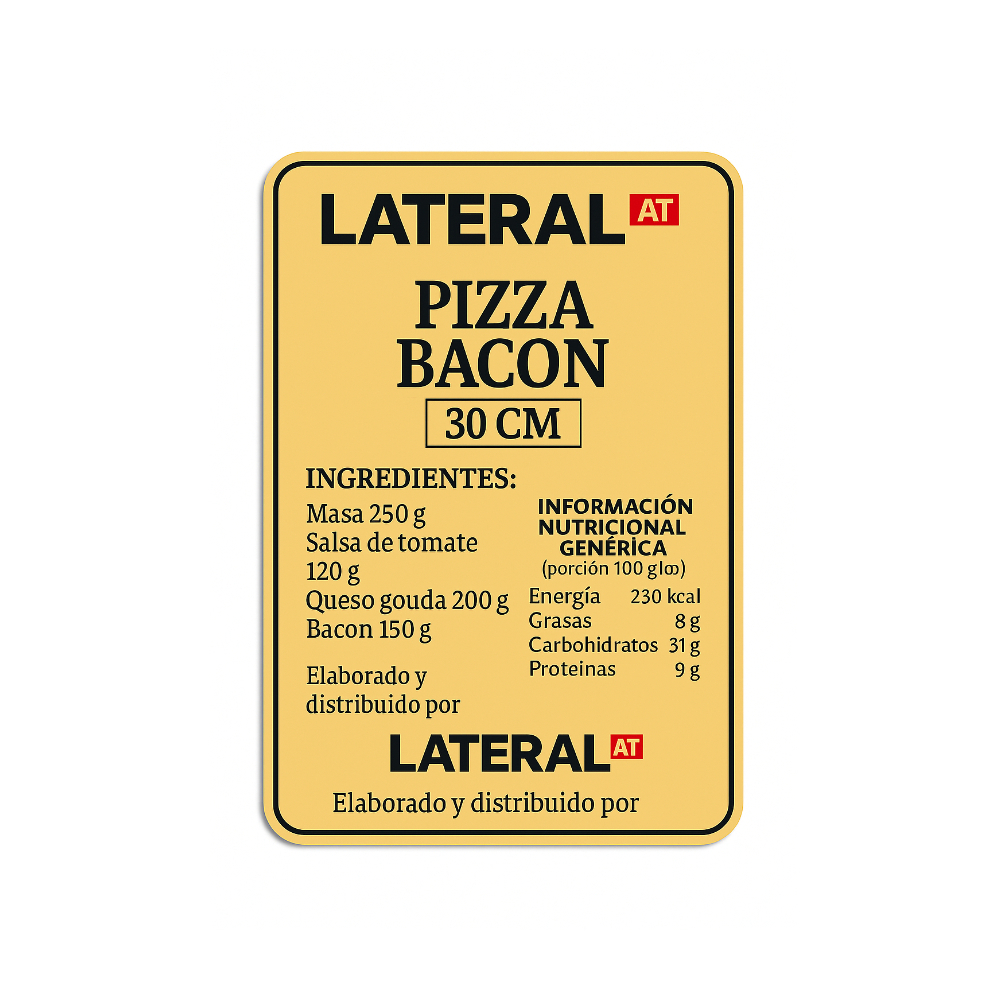 Pizza de bacon Lateral (30 cm) - Miniatura 3