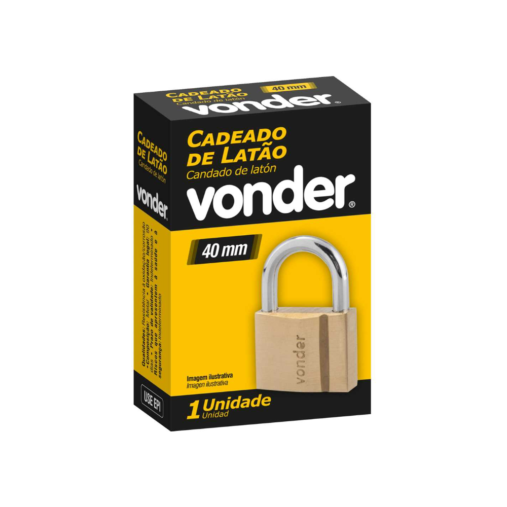 Candado de latón de 40 mm Vonder - Miniatura 2