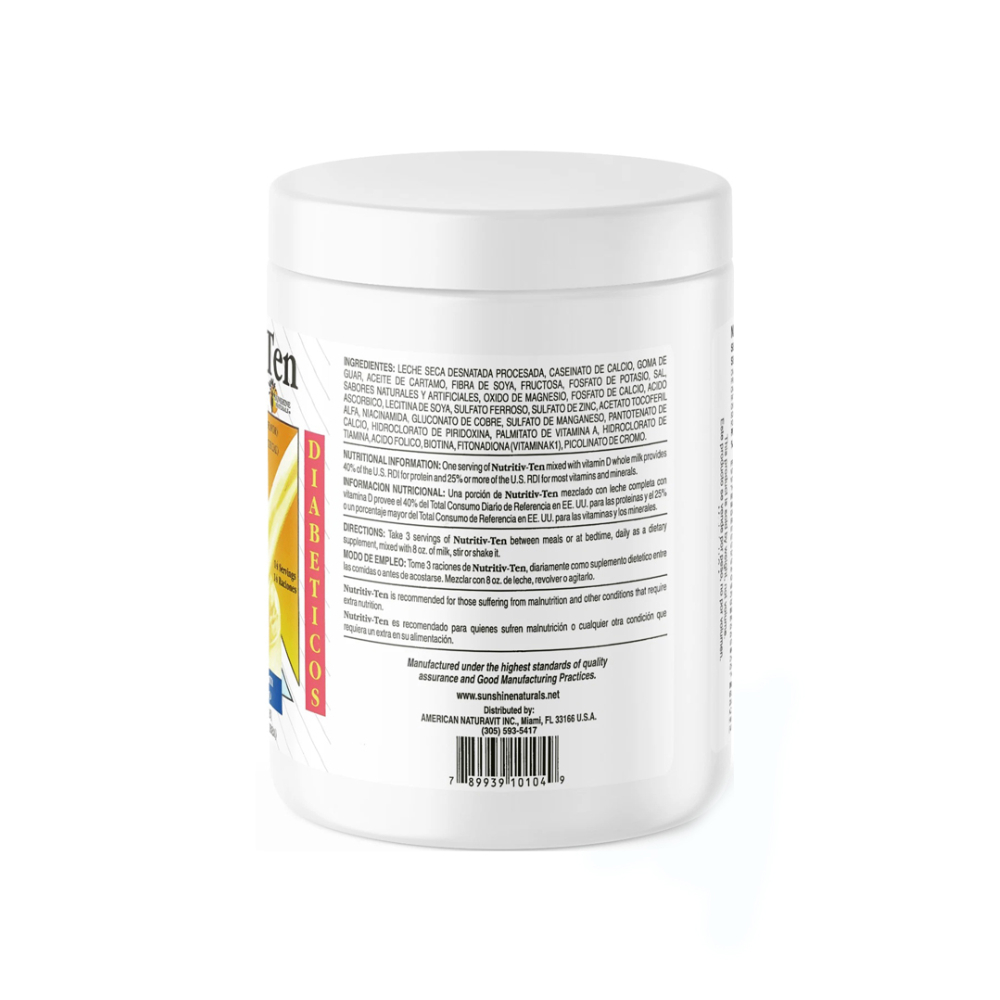 Nutritiv-Ten. Suplemento nutricional en polvo sabor vainilla para diabéticos Sunshine Naturals (16 oz / 1 lb) - Miniatura 3