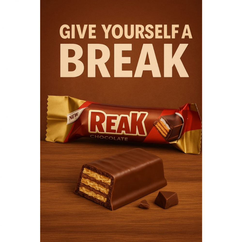 Oblea recubierta de cocolin y rellena de crema de nata y avellanas Reak (45 g / 1.59 oz) - Miniatura 3