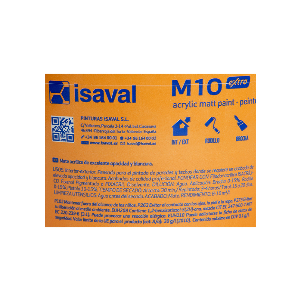 Pintura acrilica interior y exterior color marfil M - 10 Isaval (5 Kg / 11 lb) - Miniatura 3