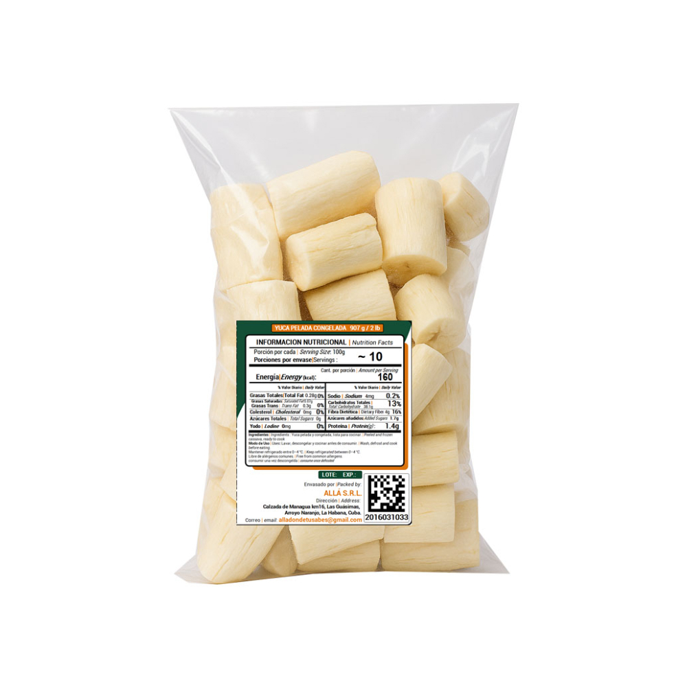 Yuca pelada congelada ALLÁ (907 g / 2 lb) - Miniatura 3