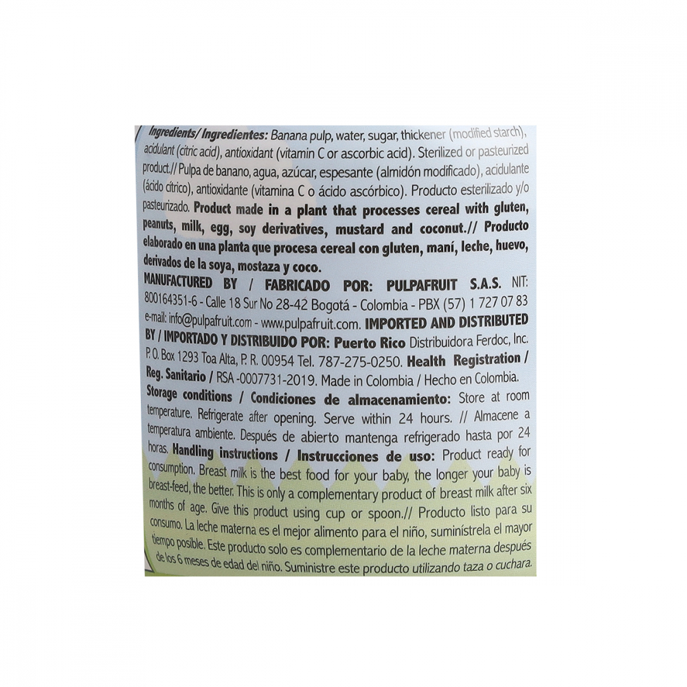 Compota de banano Baby Fruit (113 g / 4 oz) - Miniatura 3