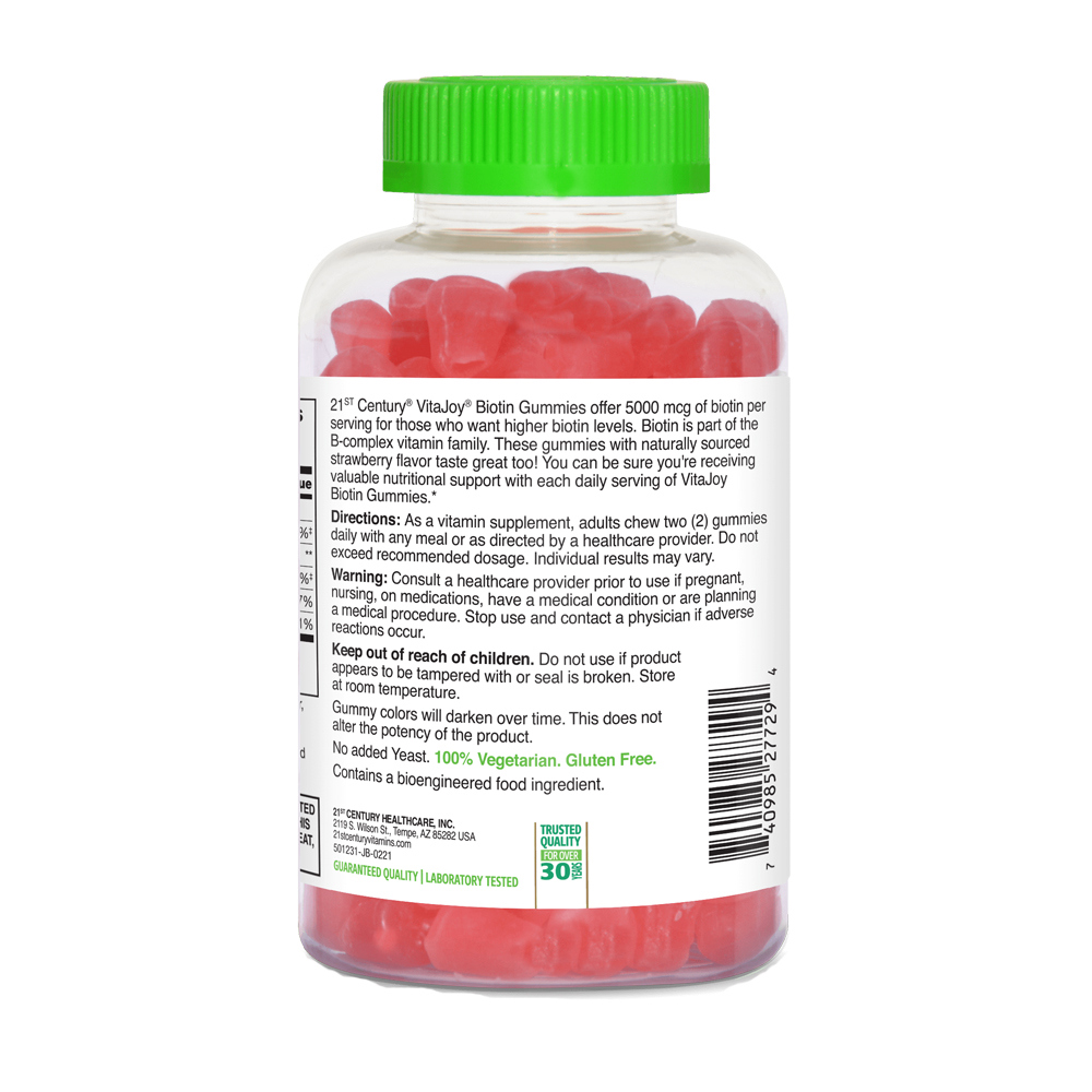 Suplemento vitamínico con biotina para cabello, piel y uñas Century (120 gomitas) - Miniatura 3