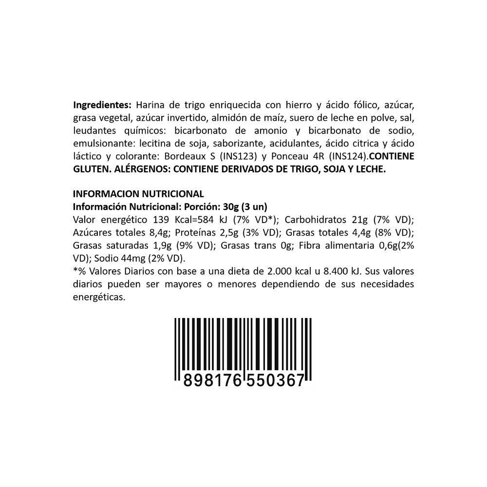 Galletas rellenas sabor frutilla Fofinho Ki-Kakau (110 g / 3.9 oz) - Miniatura 3