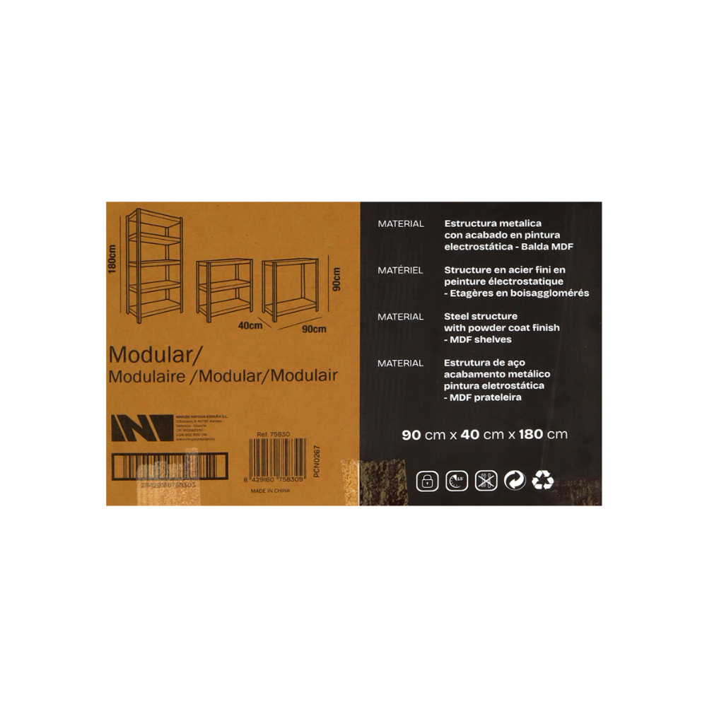 Estantería galvanizada ajustable de 5 niveles 7House - Miniatura 2