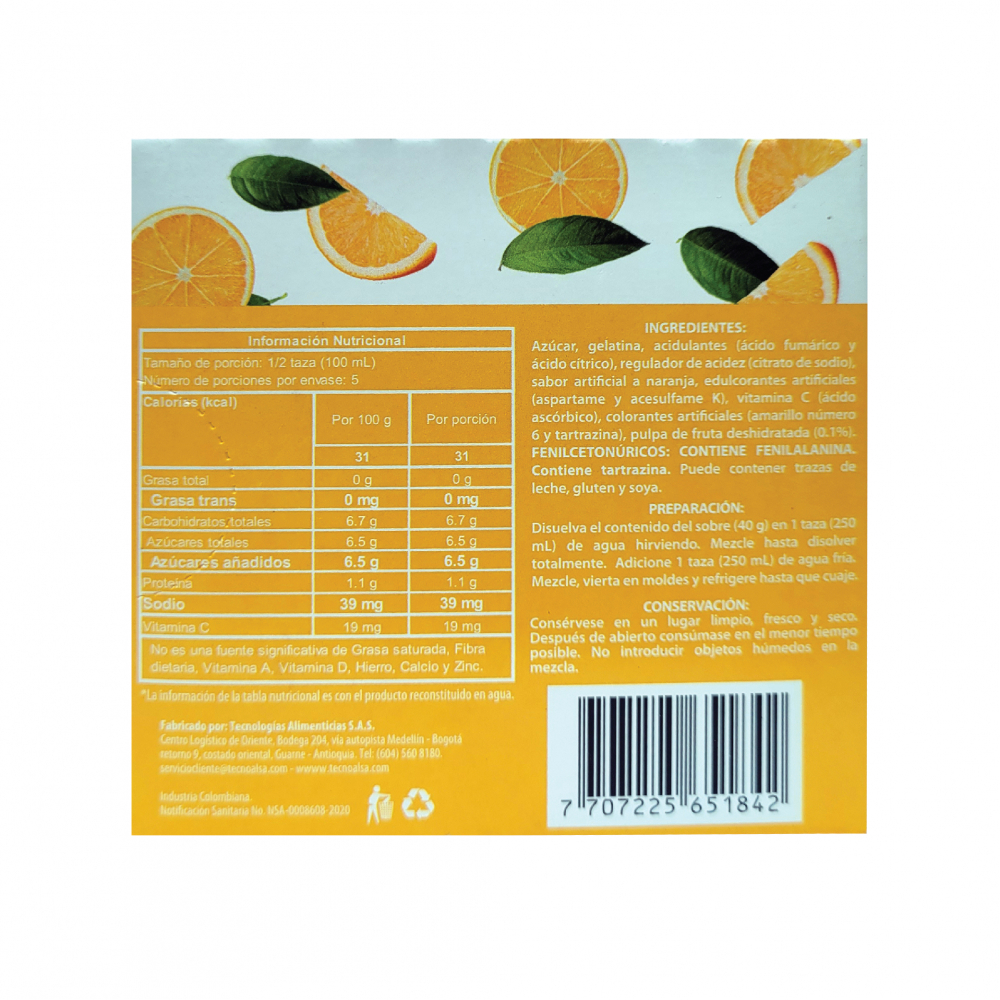 Gelatina sabor Naranja Boom (40 g / 1.41 oz) - Miniatura 4
