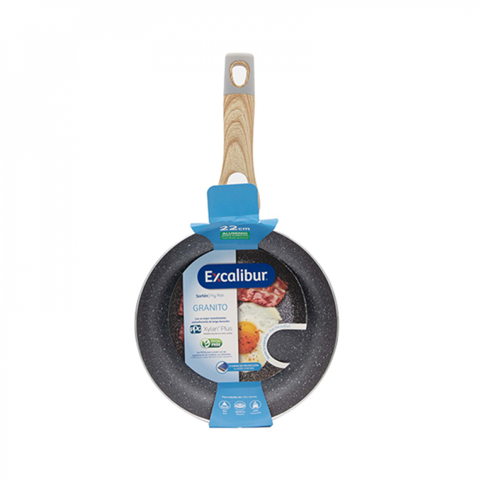 Sartén de aluminio con cubierta de granito de 22 cm Excalibur - Miniatura 4
