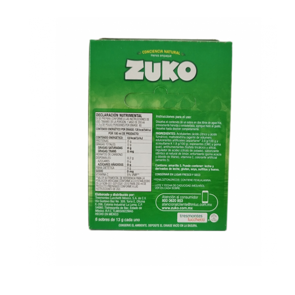 Refresco sabor limon Zuko (12 x 8 x 13 g) - Miniatura 3