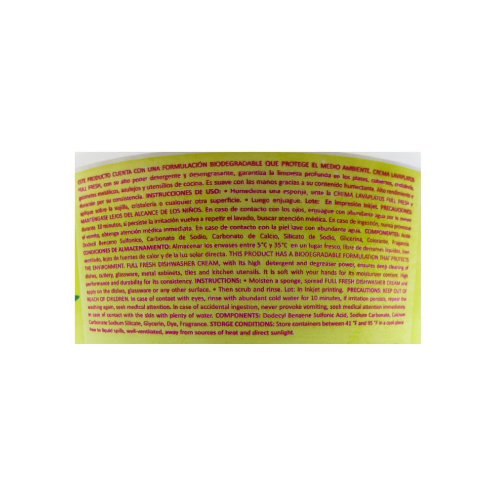Crema lavaplatos aroma a áloe vera Full Fresh (1 kg / 2.20 lb) - Miniatura 3