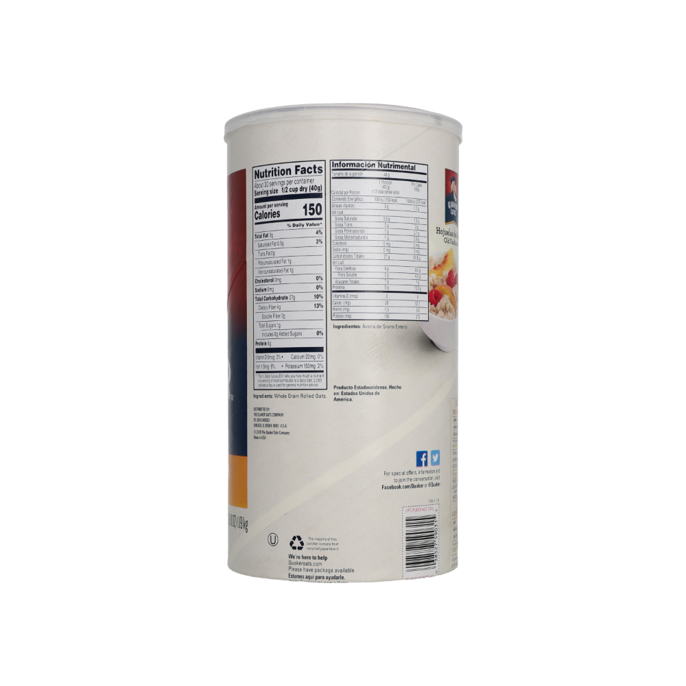Hojuelas de avena Old Fashioned Quaker (1.19 kg / 2.62 lb) - Miniatura 2