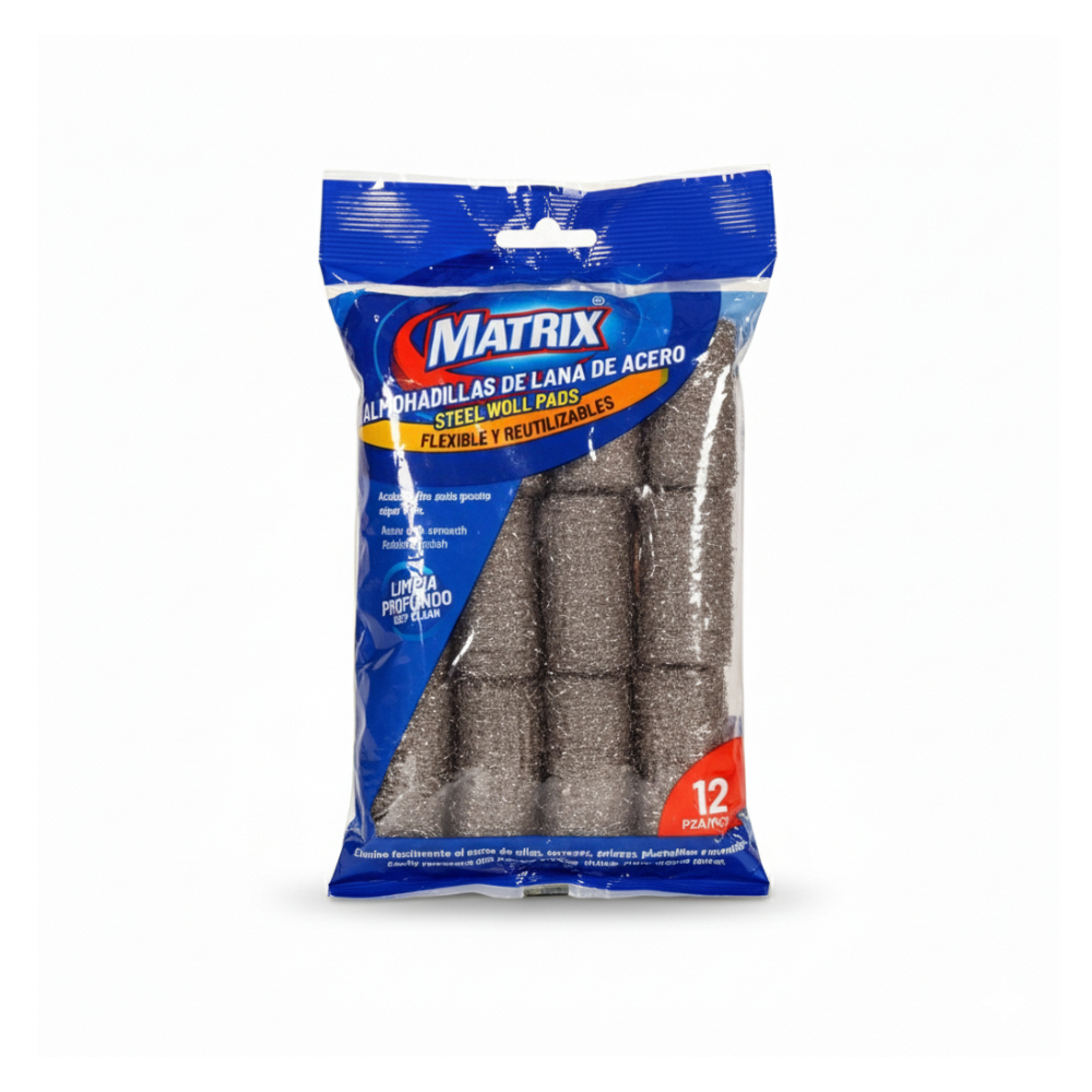 Almohadillas - estropajos - de lana de acero Matrix (12 U) - Miniatura 4