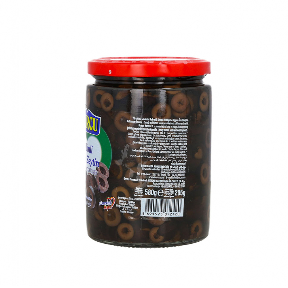 Aceitunas negras en rodajas Burcu (580 g / 1.27 lb) - Miniatura 2