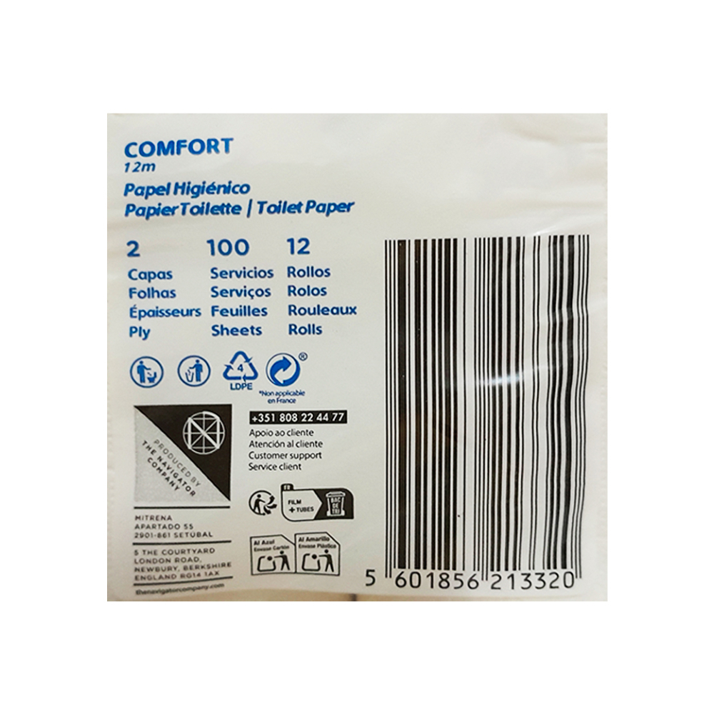 Papel sanitario Extrela Confort (5 x 12 U) - Miniatura 3
