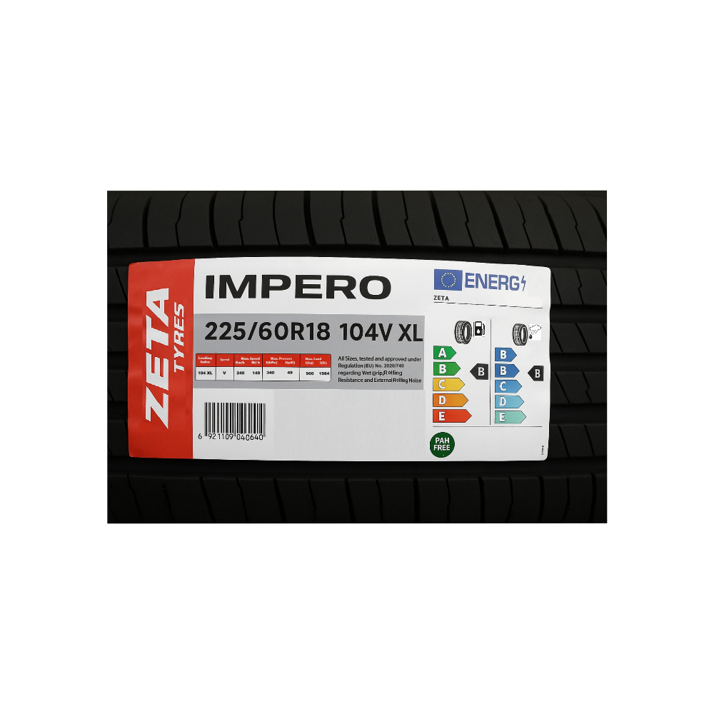 Neumático para autos 225 / 60 R18 Zeta Tyres Impero - Miniatura 2