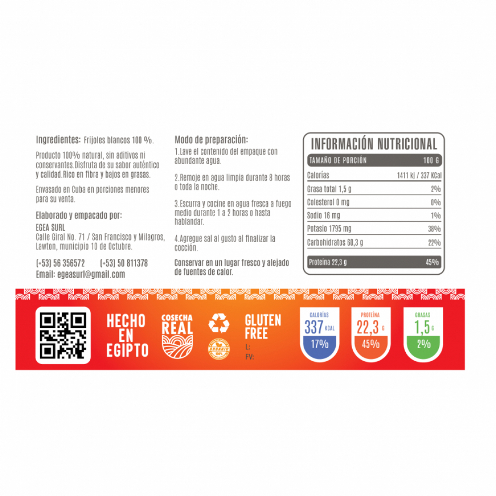 Frijoles blancos Cosecha Real (10 x 1 kg / 2.2 lb) - Miniatura 3