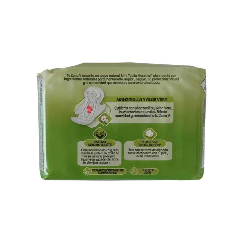 Toallas natural-v de Manzanilla y Áloe Vera Nosotras (10 U) - Miniatura 2