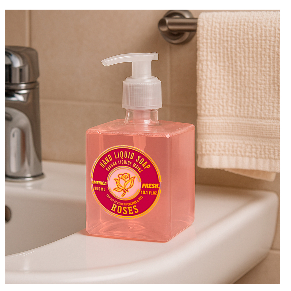 Jabón líquido de rosas para manos América Fresh (300 ml / 10.10 oz) - Miniatura 4