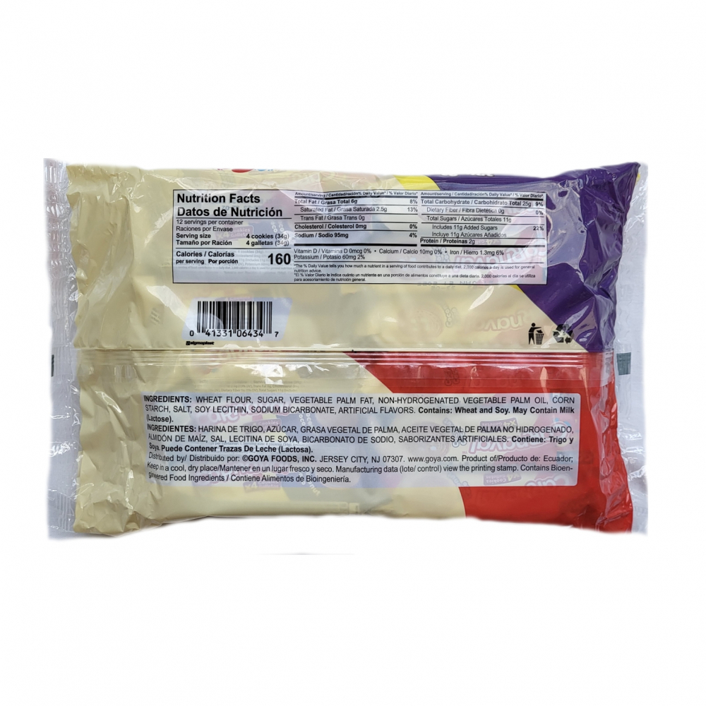 Galletas rellenas con crema sabor a coco Carnaval Goya (403 g / 14.2 oz) - Miniatura 2