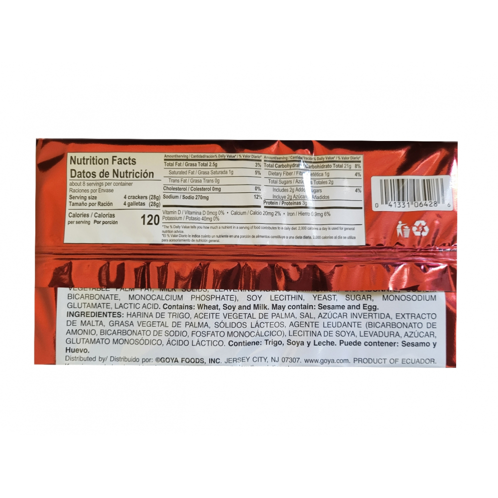 Galletas saladas tradicionales Saltines Goya (220 g / 7.76 oz) - Miniatura 3