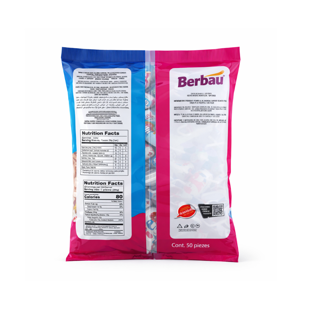 Chupa chupas Megalito sabor Cookies & Cream Fresa Berbau (900 g / 1.98 lb) - Miniatura 2