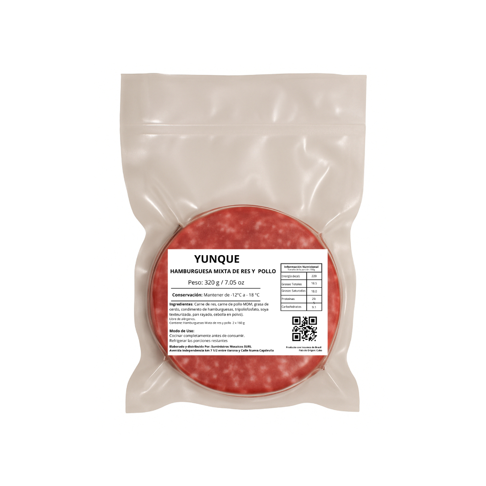Hamburguesa Mixta de Res y Pollo Yunque (320g / 11.3 oz) - Miniatura 3
