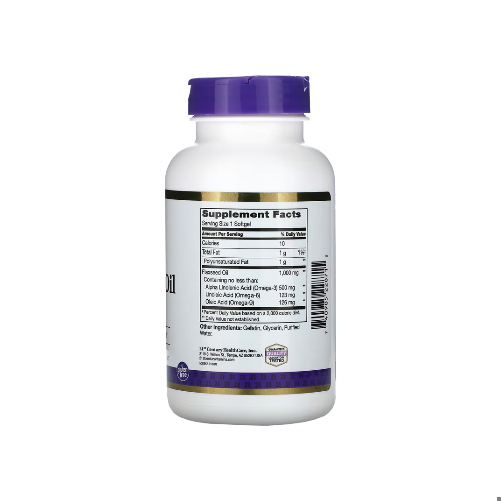 Aceite de linaza. Omega 3-6-9 1000 mg 21st Century (120 cápsulas) - Miniatura 2