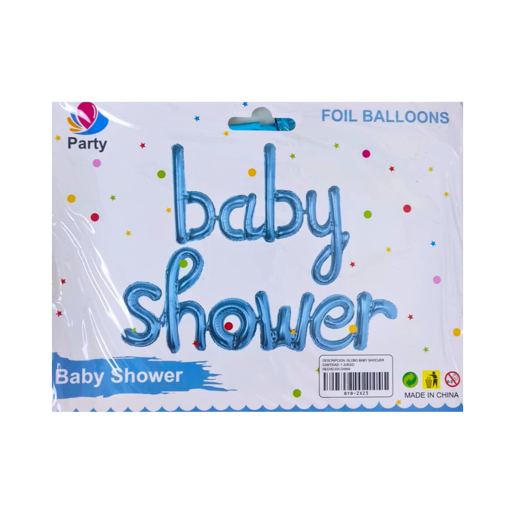 Globo azul plateado para la fiesta del bebé - Miniatura 3