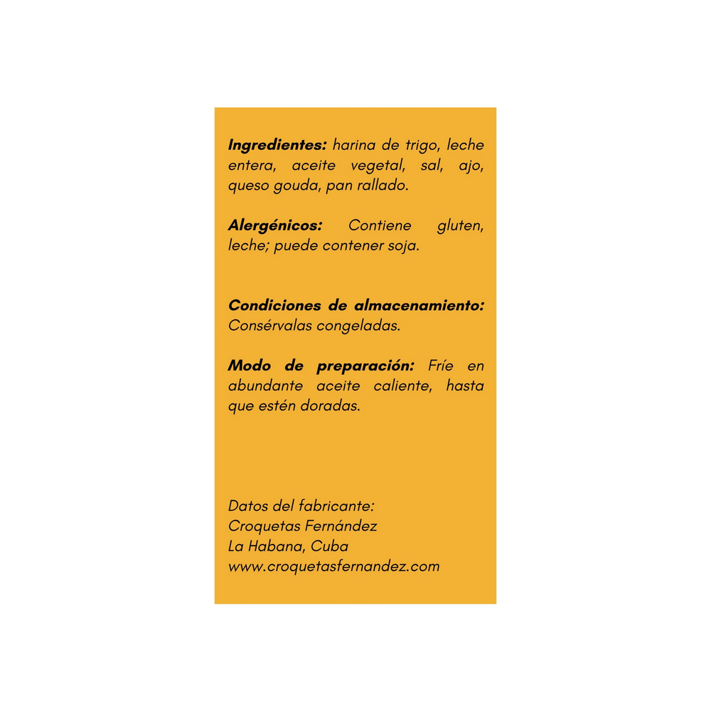 Croquetas de queso Gouda Croquetas Fernández (3 x 480 g / 1.06 lb) - Miniatura 2