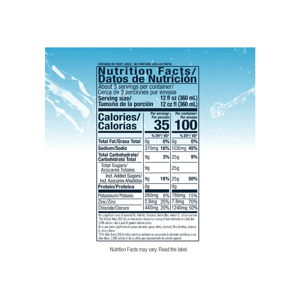 Solución líquida de electrolitos de zinc con sabor a mango Repone Suero (1 L / 33.8 fl oz) - Miniatura 2