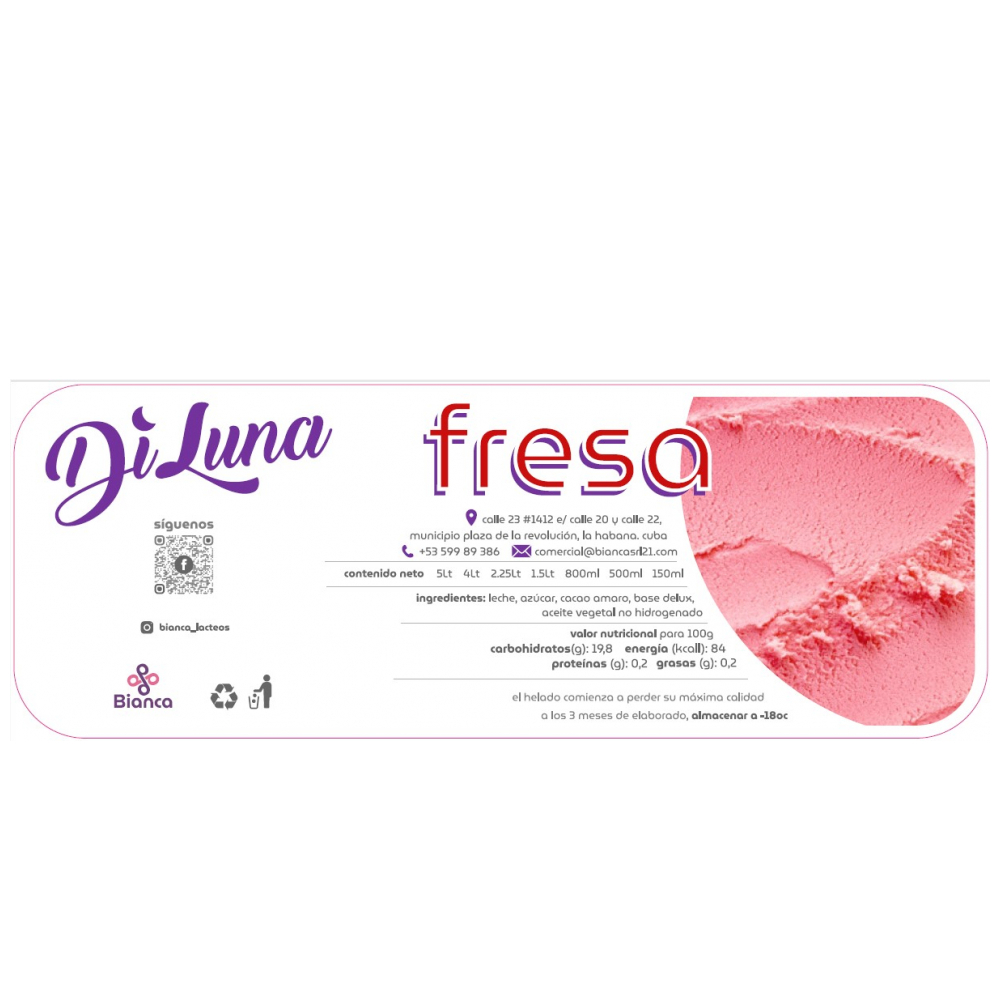 Helado sabor fresa DiLuna (1.5 L) - Miniatura 4