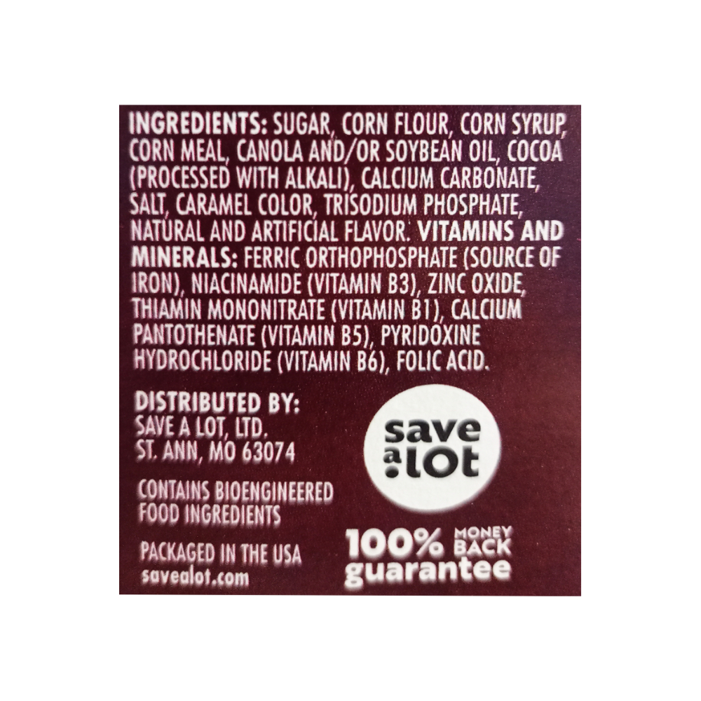 Cereal de maíz con sabor a chocolate endulzado natural y artificialmente Kiggins (326 g / 11.5 oz) - Miniatura 3