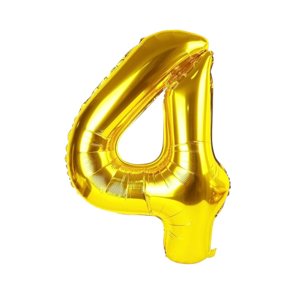 Globo dorado Número 4 Balloon (32 pulgadas) - Miniatura 2