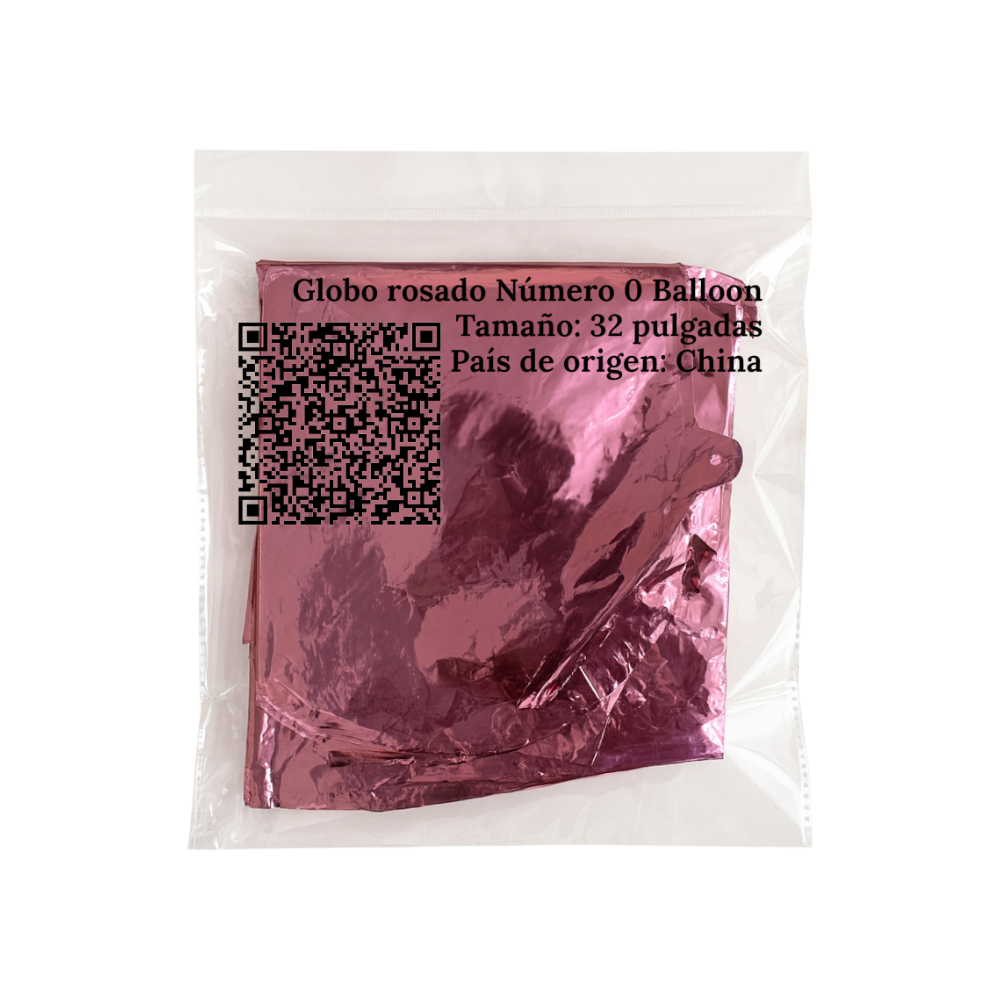 Globo rosado Número 0 Balloon (32 pulgadas) - Miniatura 4