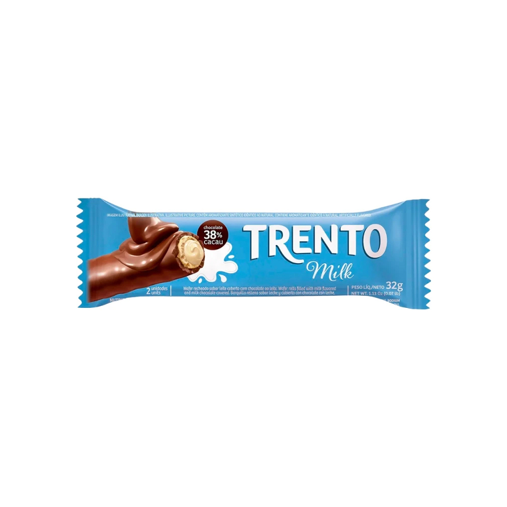Barquilla rellena sabor leche y cubierta con chocolate con leche Trento (8 x 29 g / 1.02 oz) - Miniatura 2