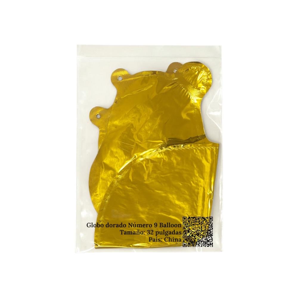 Globo dorado Número 9 Balloon (32 pulgadas) - Miniatura 4