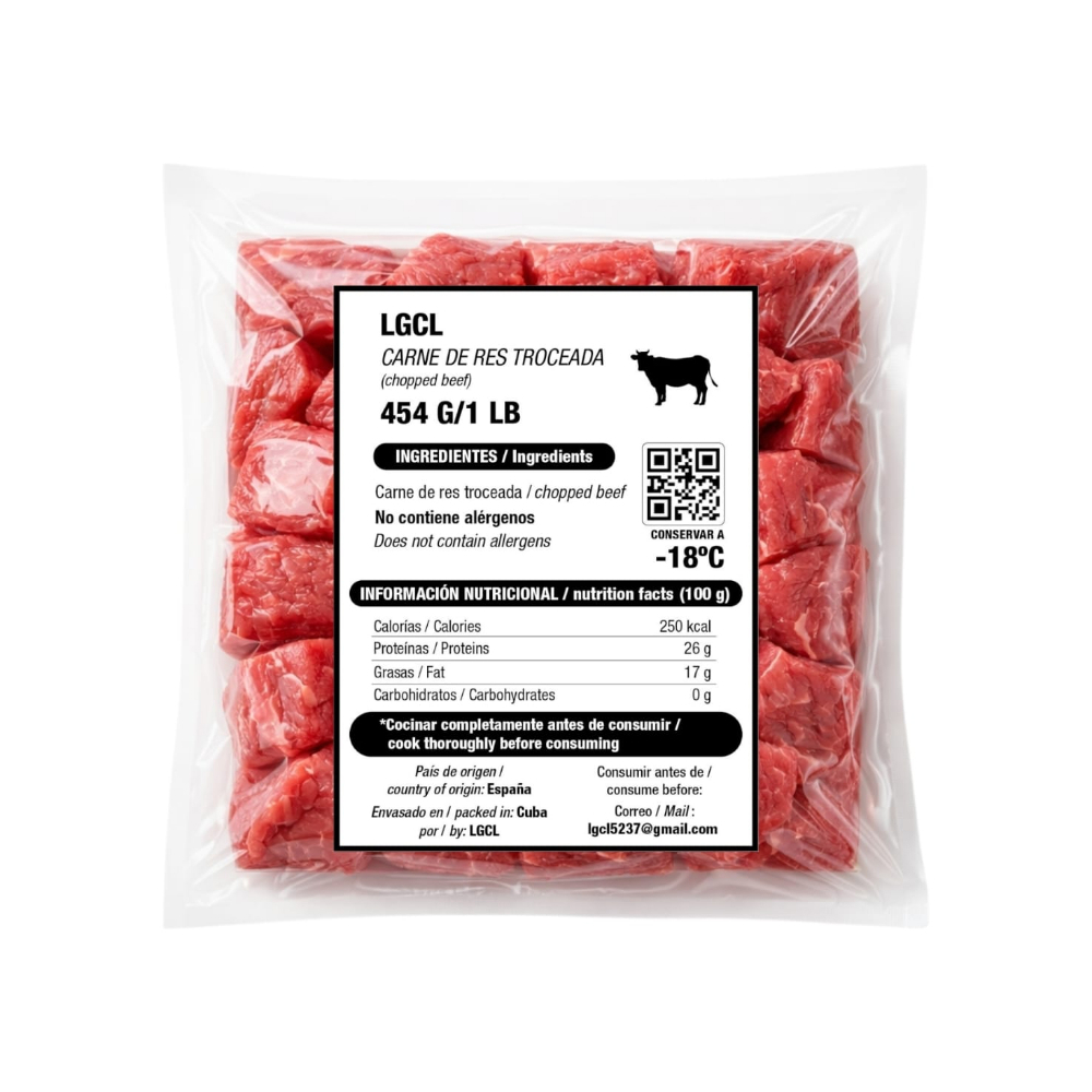 Carne de res troceada LGCL (454 g / 1 lb) - Miniatura 3