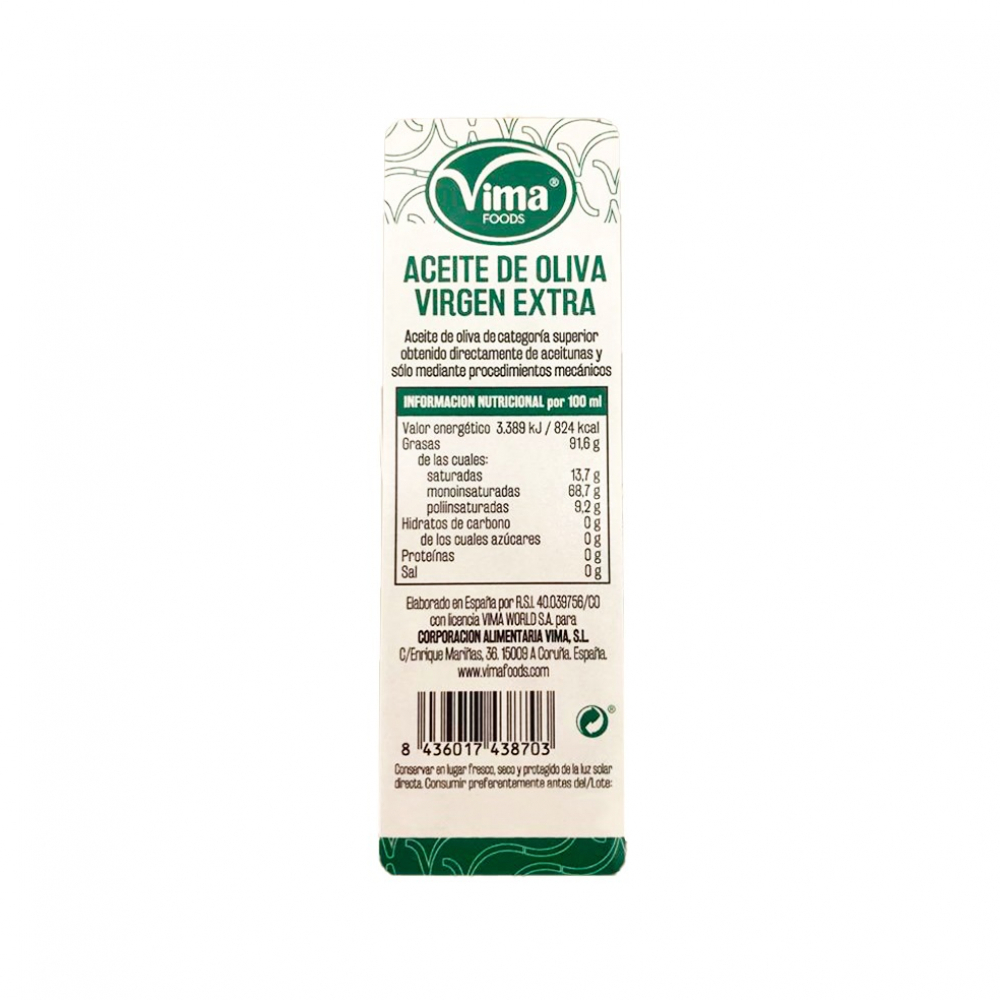 Aceite de oliva virgen extra Vima Foods (250 ml) - Miniatura 2