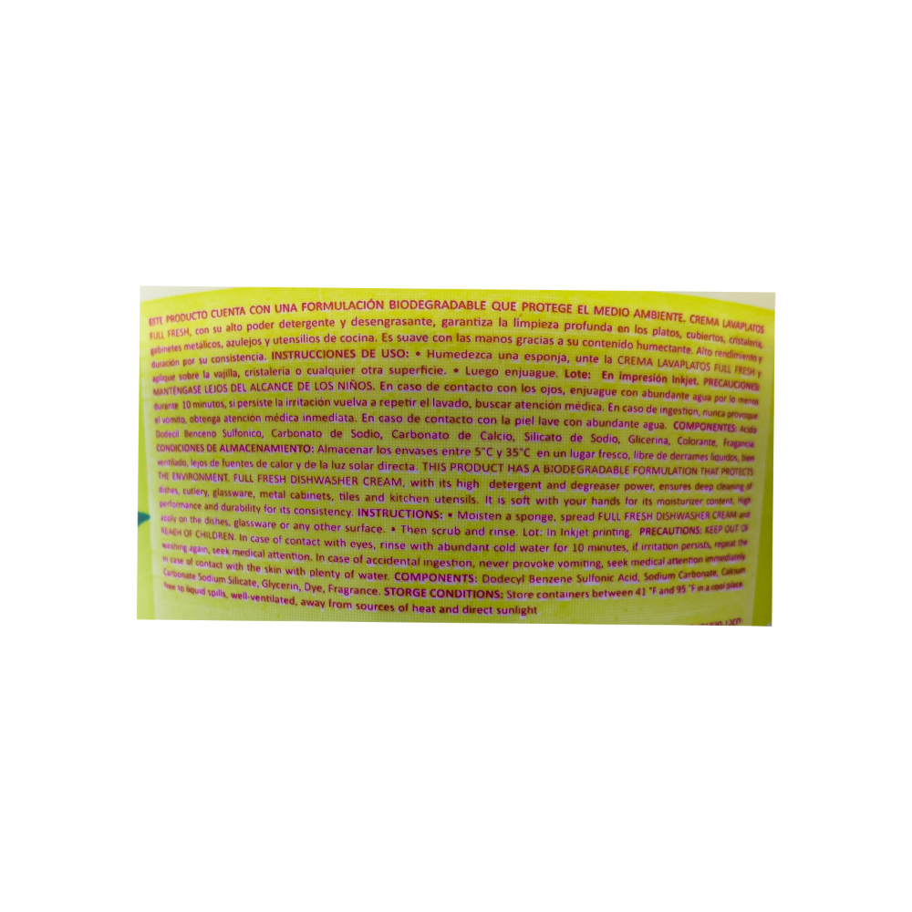 Crema lavaplatos aroma a áloe vera Full Fresh (500 g / 1.10 lb) - Miniatura 3