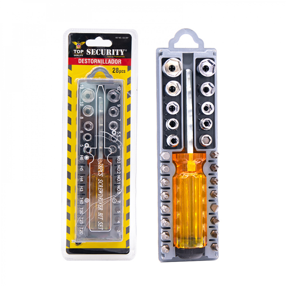 Set de 28 piezas de destornilladores- atornilladores- y cubos Security - Miniatura 3