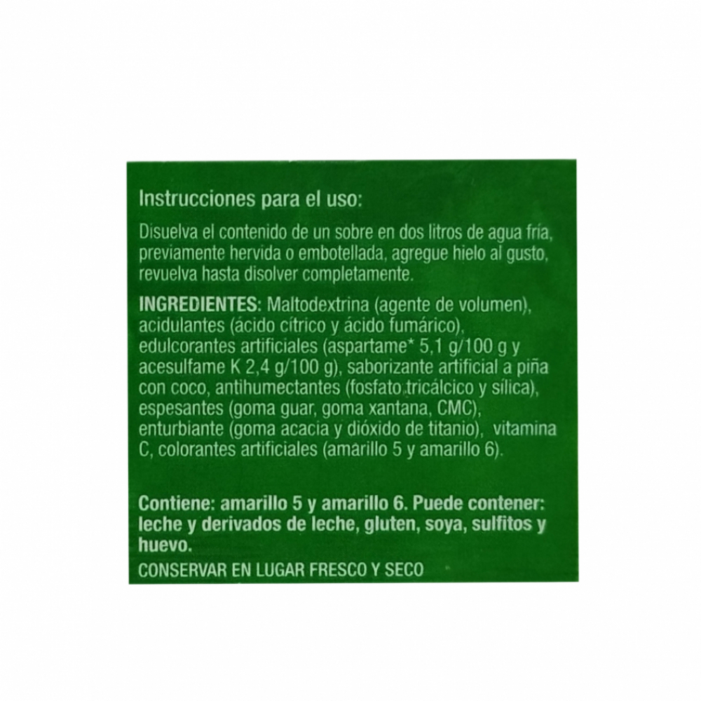 Refresco sabor piña colada Zuko (12 x 8 x 13 g) - Miniatura 3