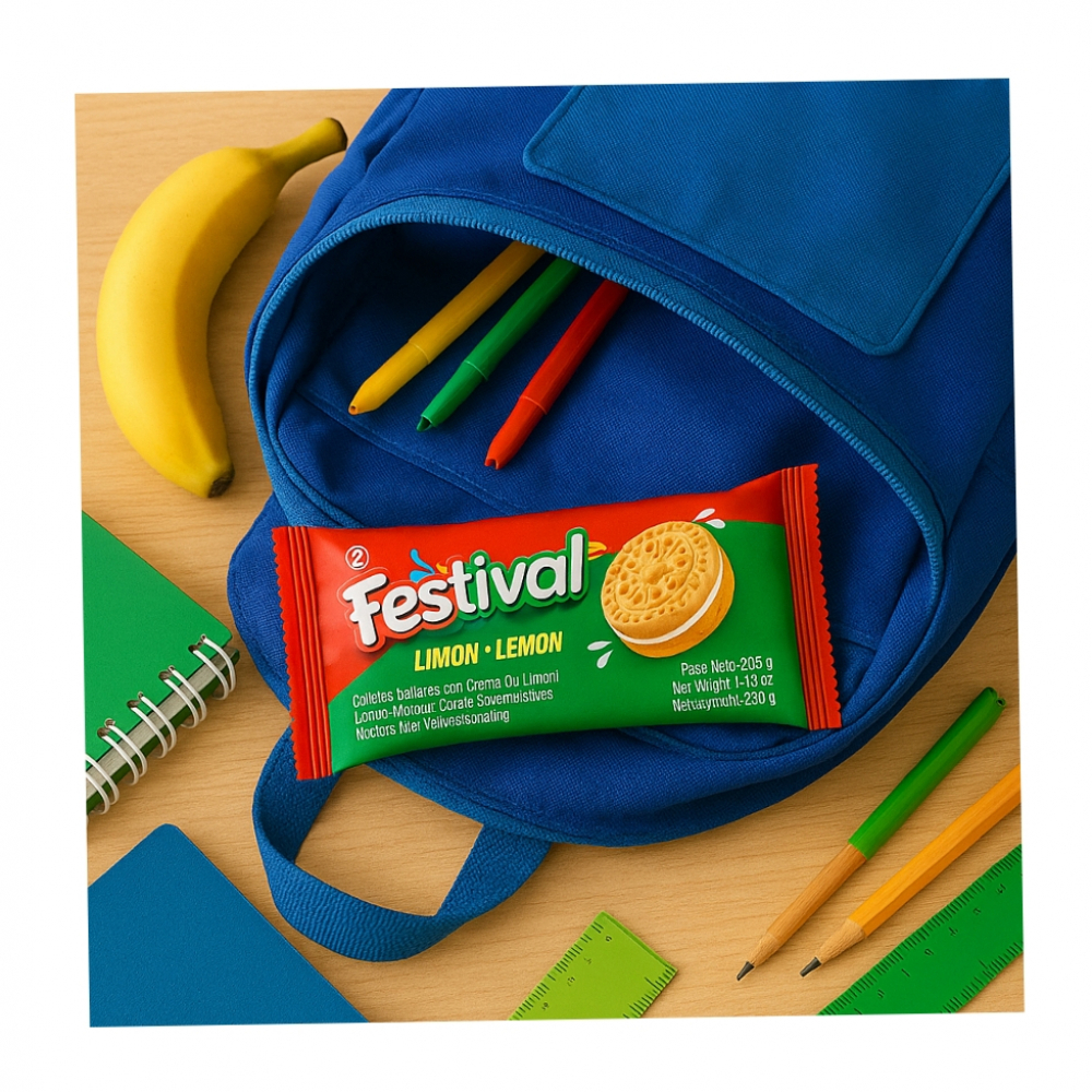 Galletas dulces rellenas con crema sabor limón Festival (403 g / 14.2 oz) - Miniatura 3