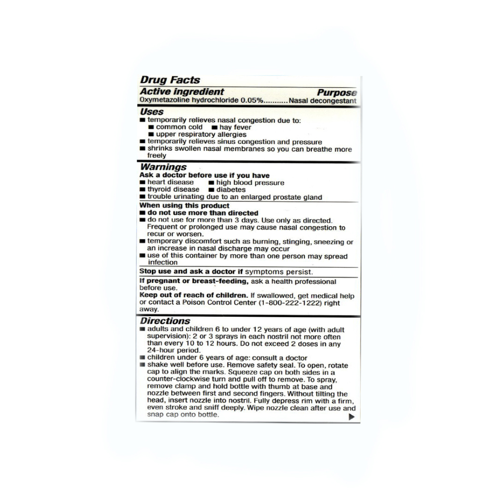 Alivio nasal de clorhidrato de oximetazolina 0.05 % Family Care (15 ml / 0.5 fl. oz) - Miniatura 2